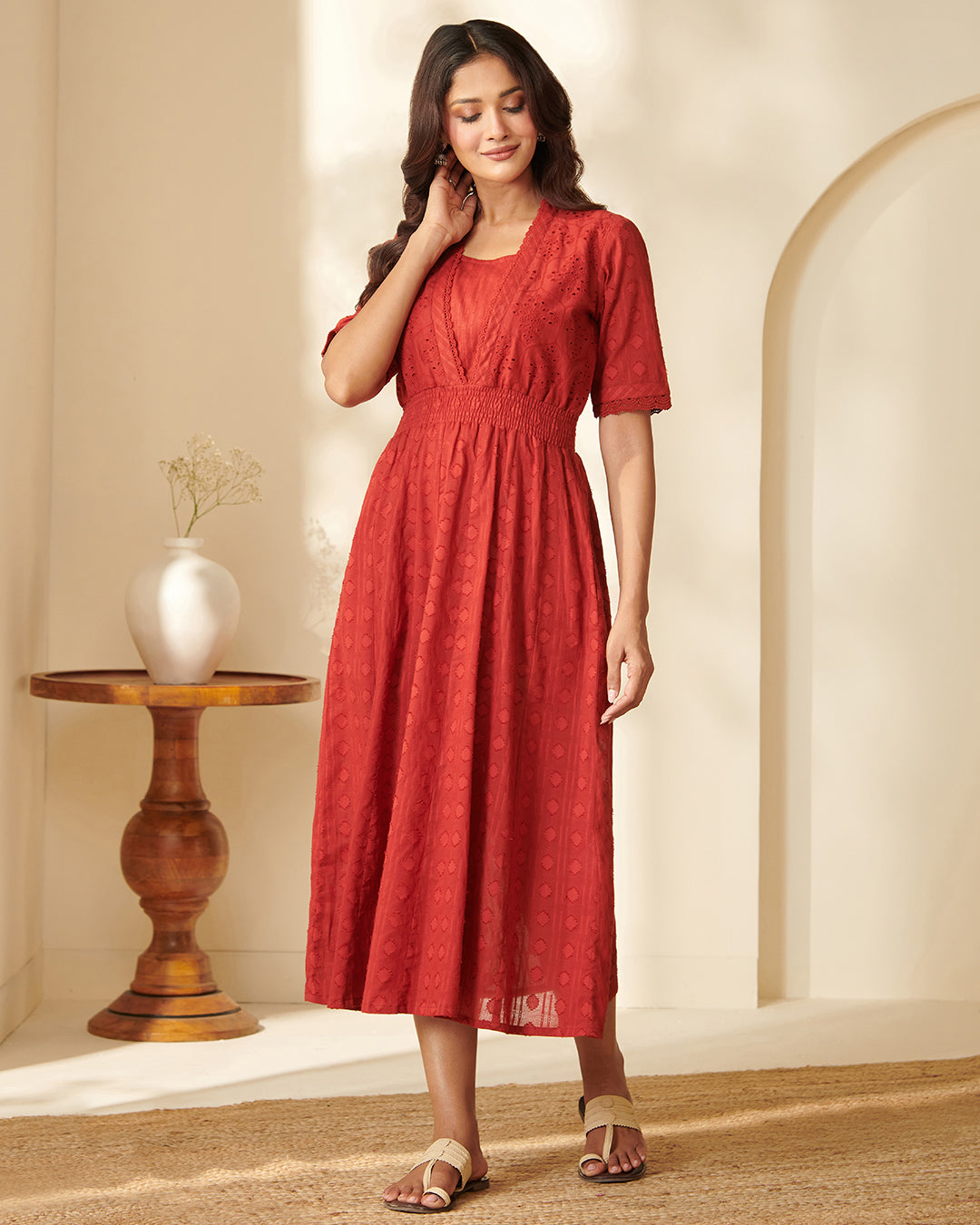 Roza Riya Ruby Red Dress
