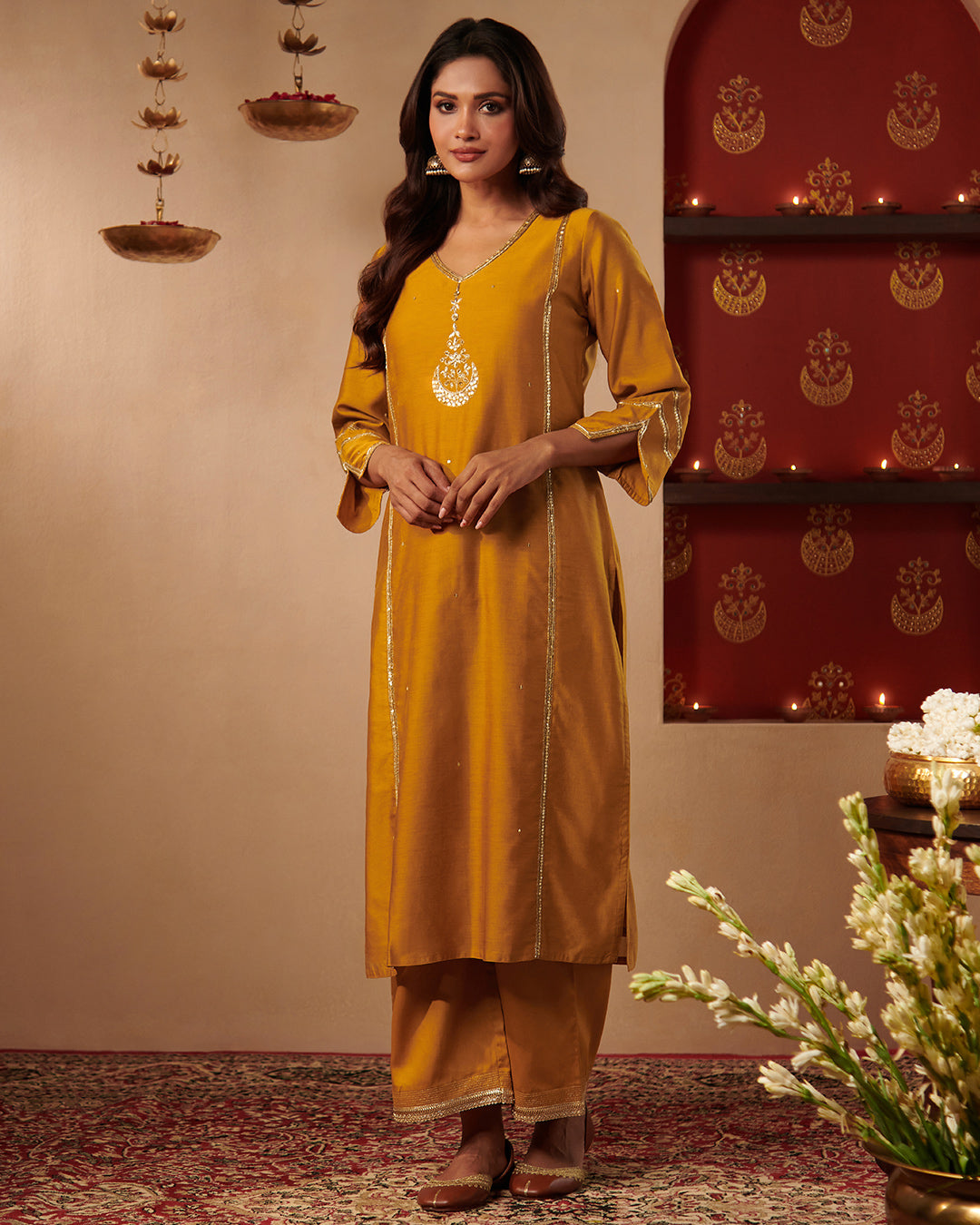 Roshanara Leela Marigold Kurta