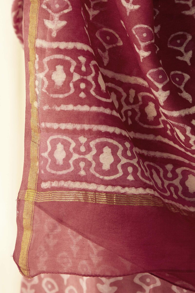 Sehra Zarah Pink Dabu Dupatta