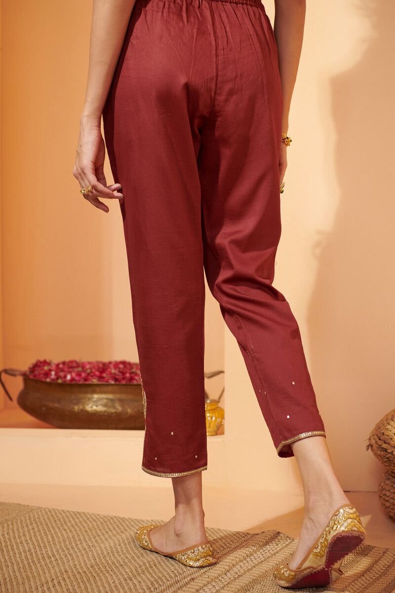 Shirin Chaand Red Narrow Pants