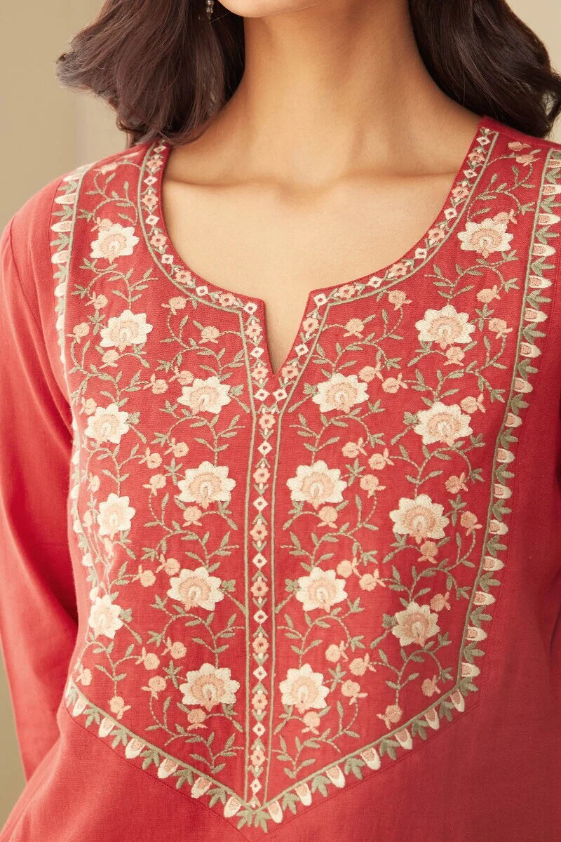 Rosheen Jia Red Kurta
