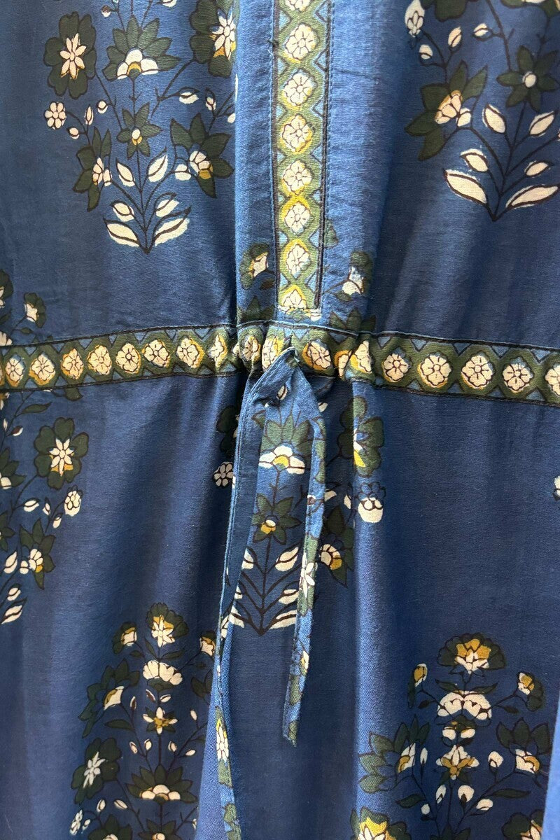 Blue Hand Block-Printed Kaftan
