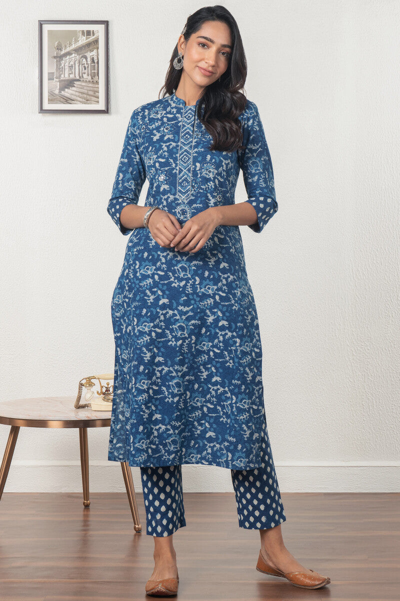 Noor Sahana Indigo Kurta