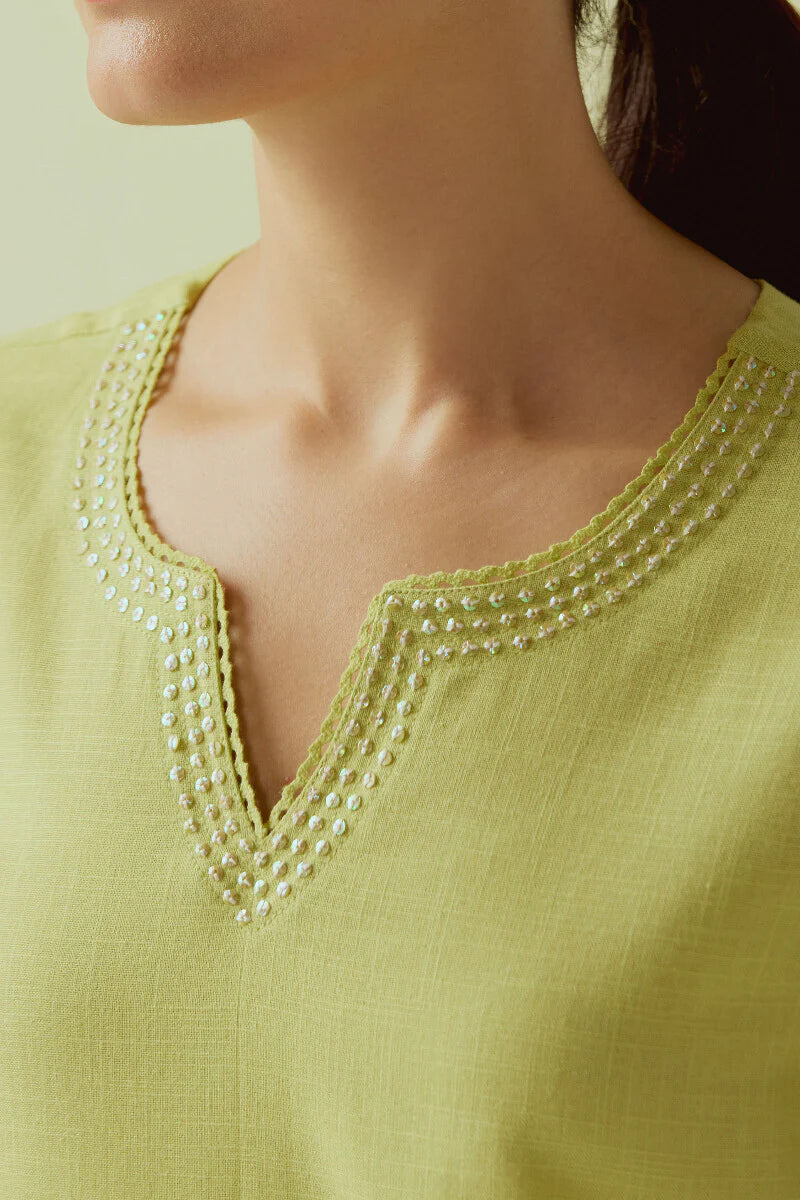 Surplus: Roza Seerat Lime Green Kurta