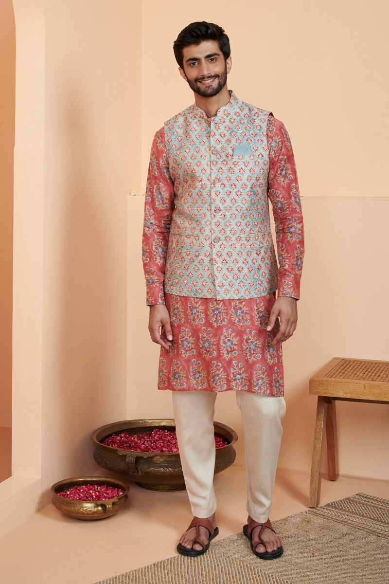 Shirin Zunair Sanganeri Chanderi Nehru Jacket