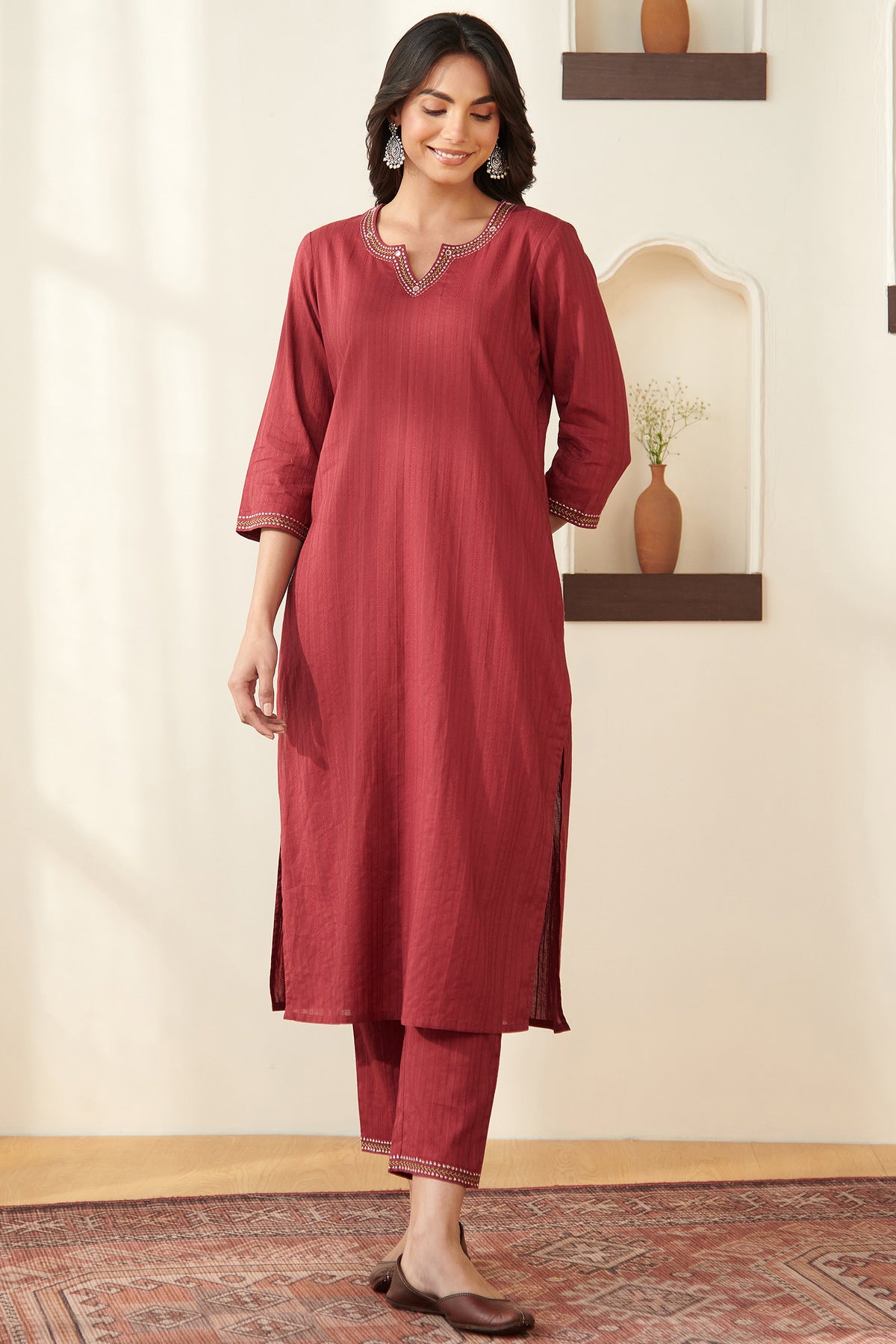 Roza Razia Maroon Kurta