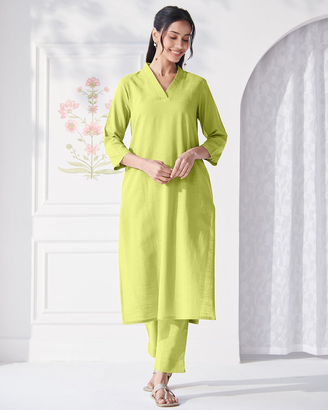 Roza Layla Apple Green Narrow Pants