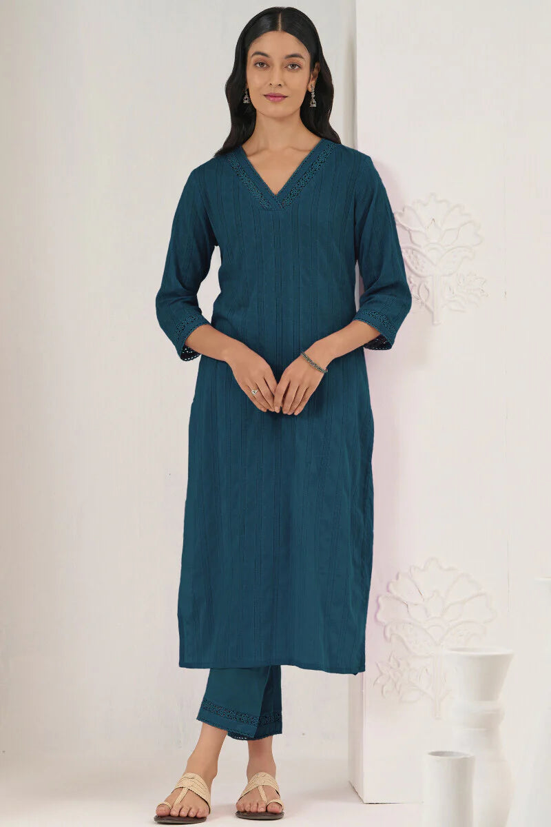Surplus: Roza Seher Cobalt Blue Narrow Pants