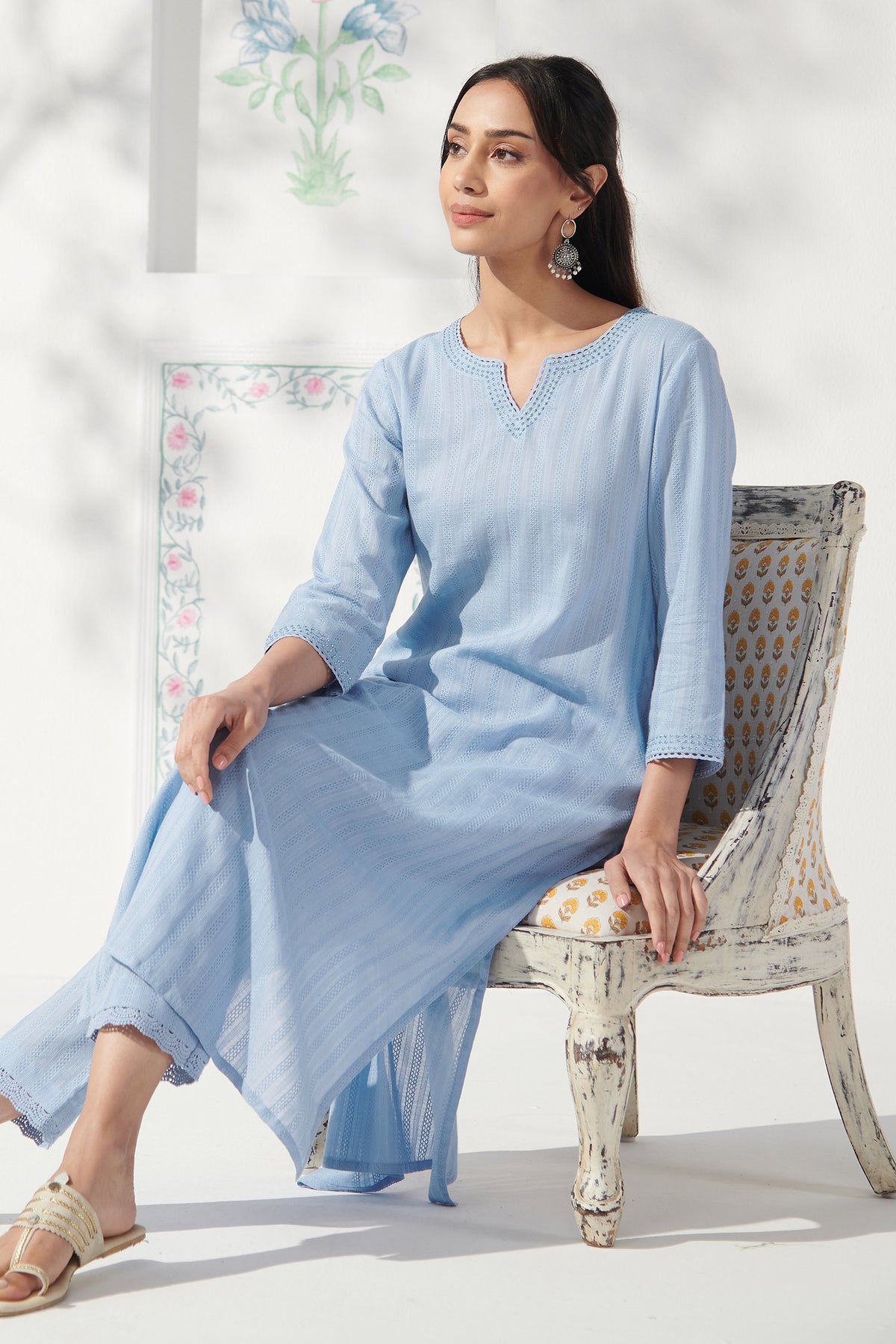 Roza Aalia Blue Narrow Pants