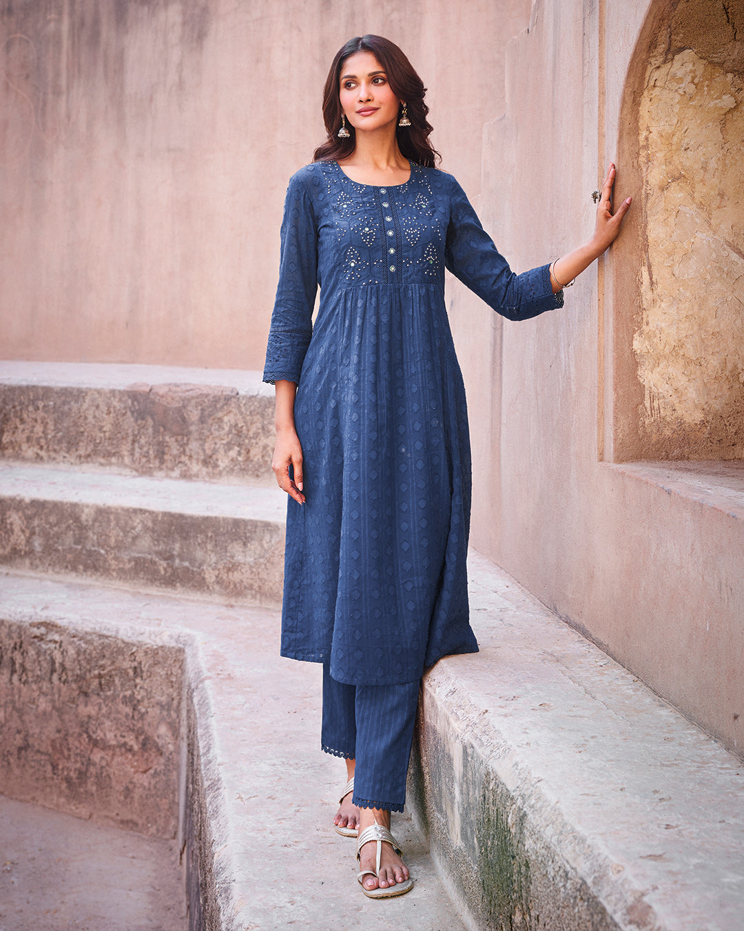 Roza Reema Royal Blue Narrow Pants
