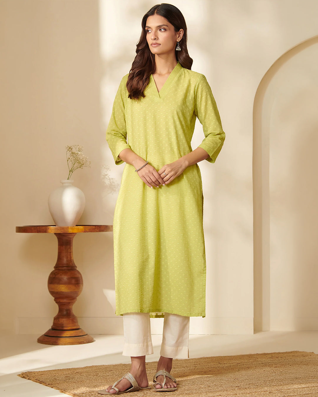 Roza Faraz Off White Narrow Pants