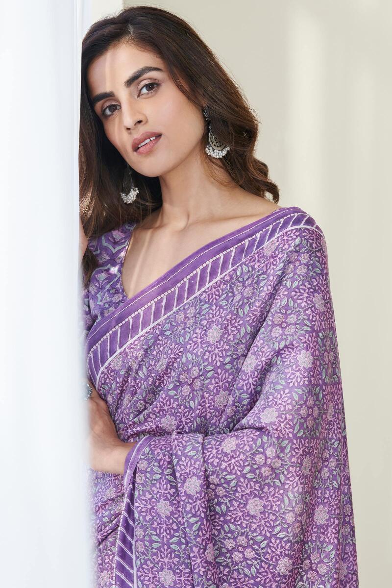 Nasrine Aisha Sanganeri Cotton Silk Saree