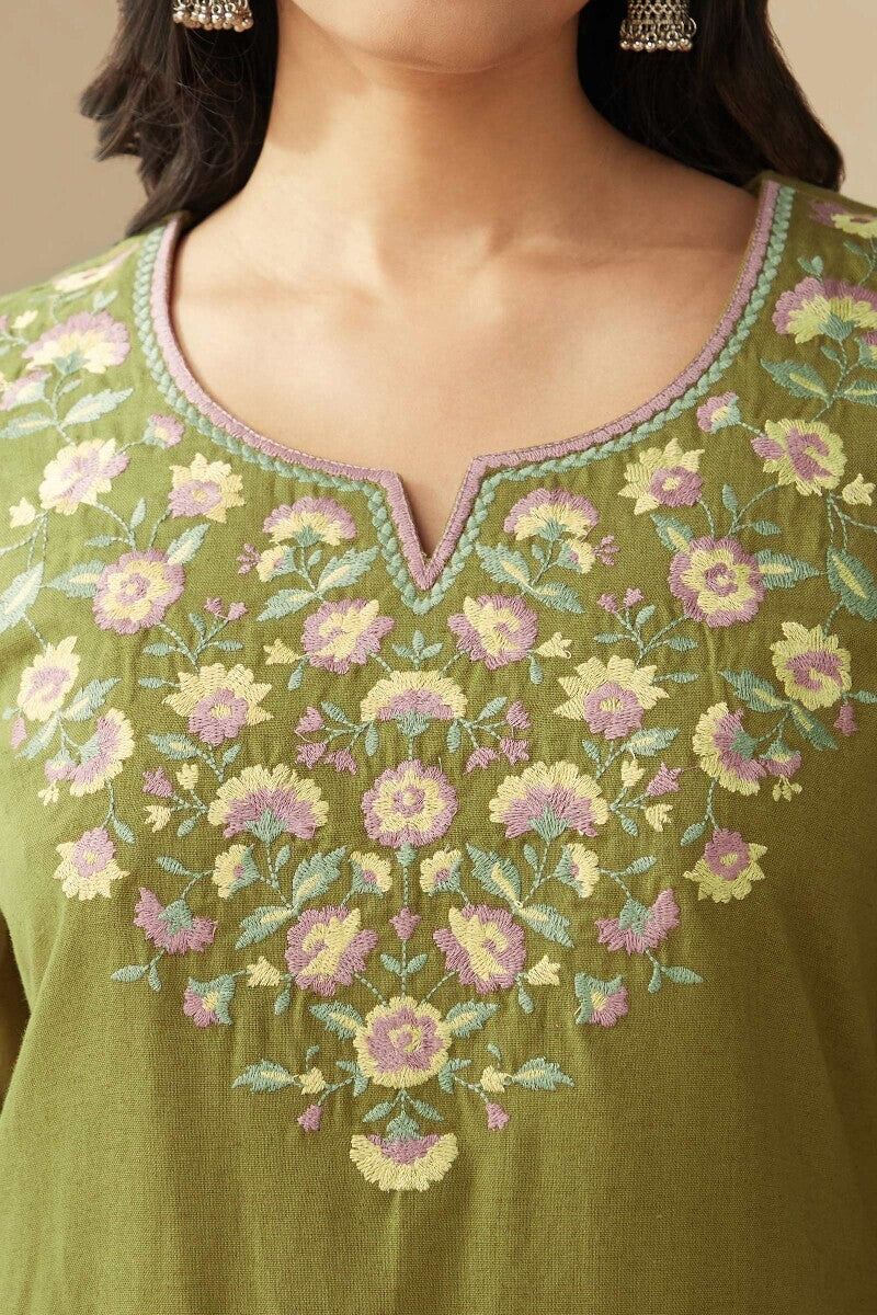 Roza Zoya Olive Green Kurta
