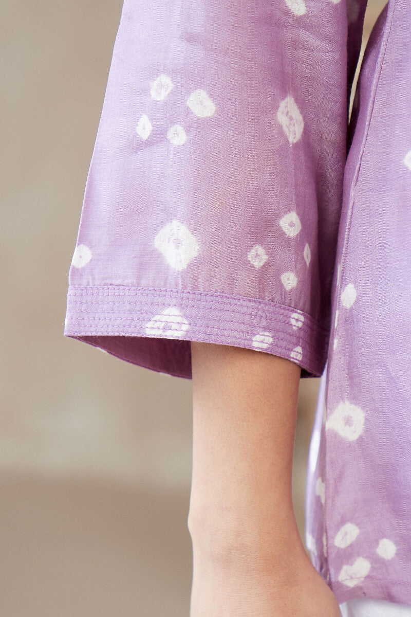 Roza Jannat Purple Bandhani Top