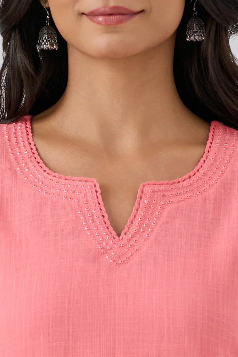 Surplus: Roza Seerat Candy Pink Kurta