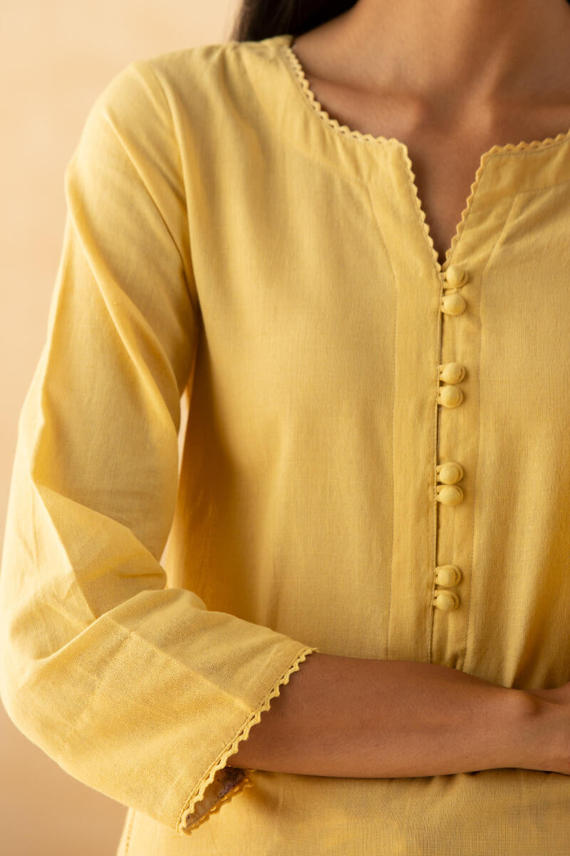 Gulbarg Yellow Handloom Kurta