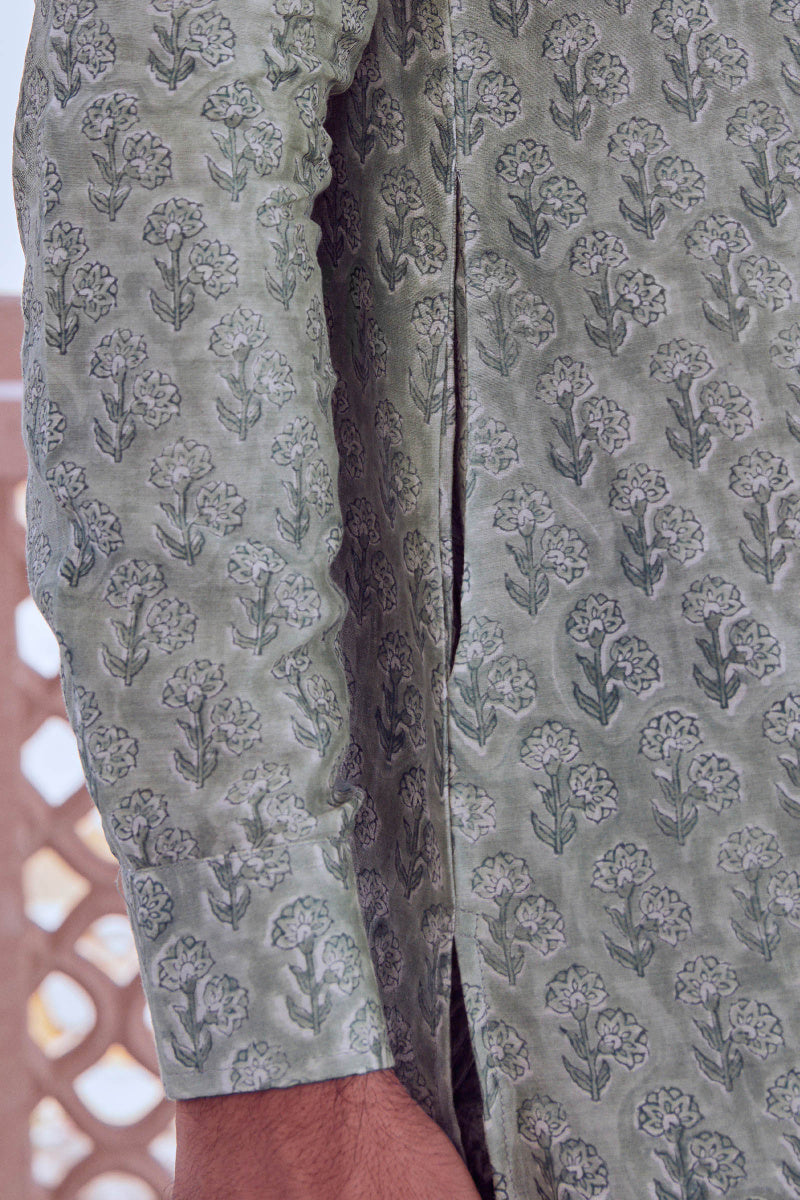 Amar Chanderi Block Printed Kurta