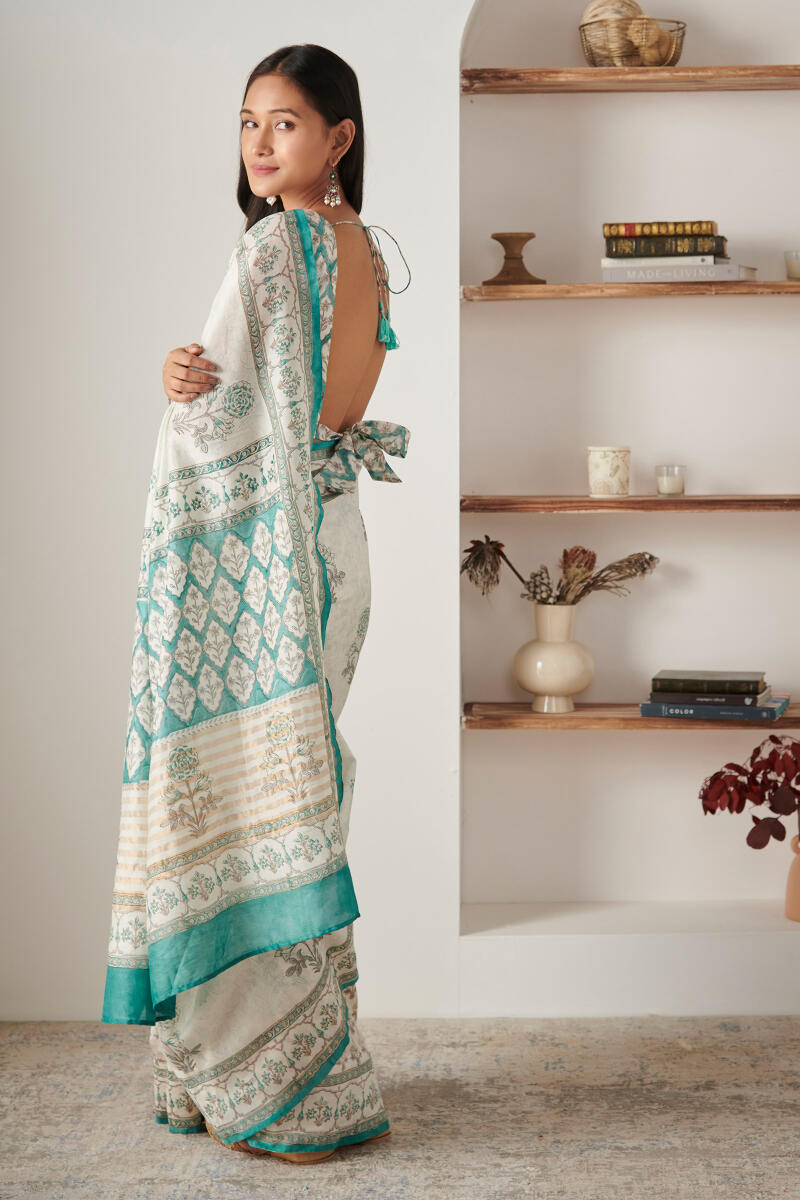 Nasrine Mahin Sanganeri Chanderi Saree