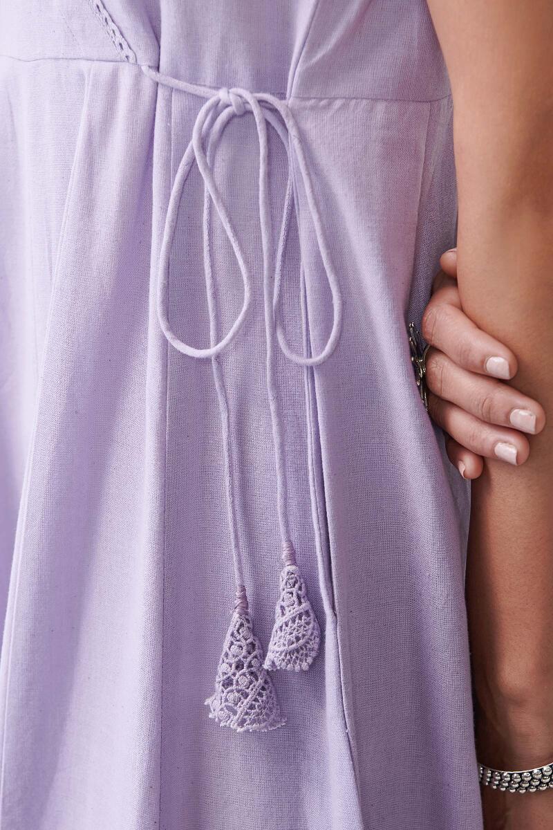 Roza Sabia Lilac Handloom Dress