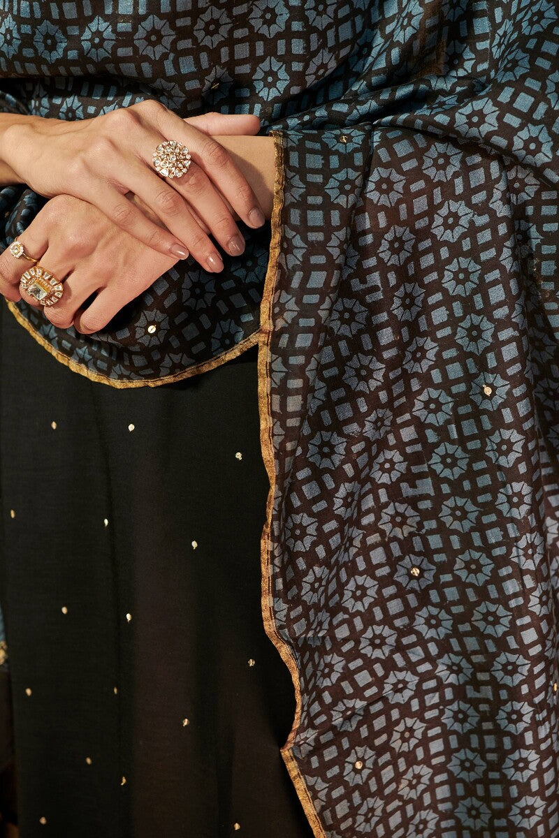 Shirin Zaira Ajrak Chanderi Dupatta