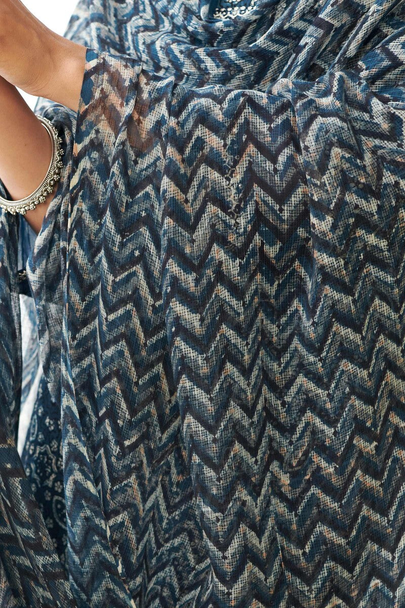 Sehra Shabnam Ajrak Kota Dupatta