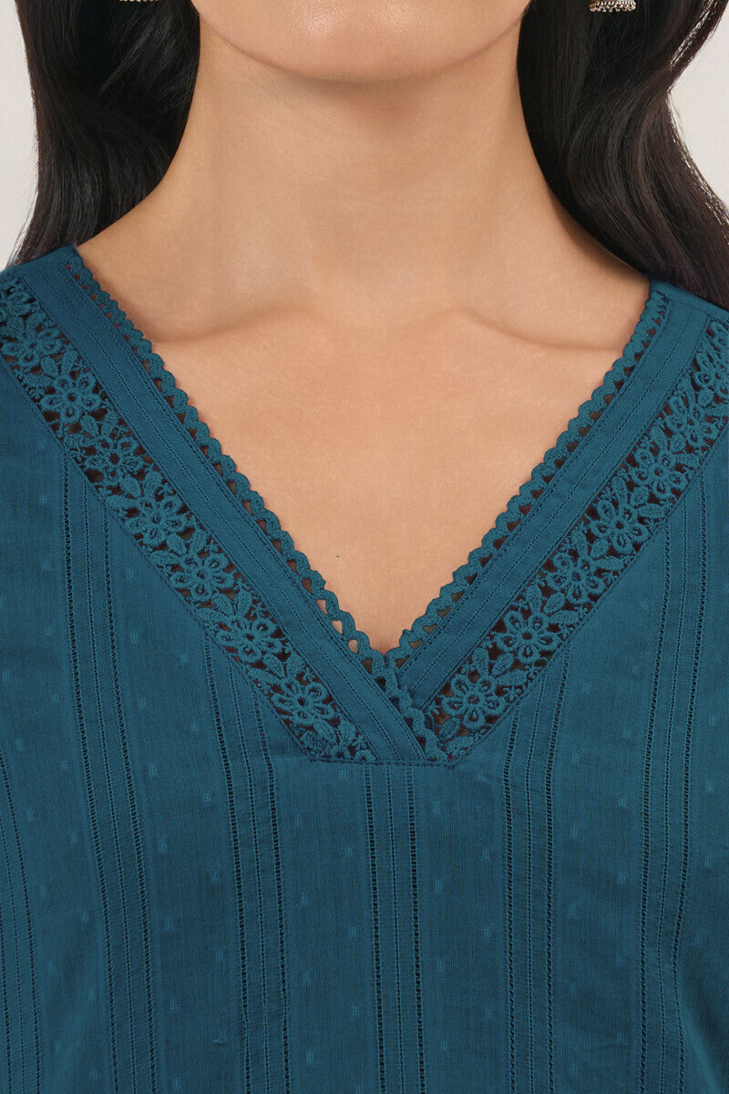 Roza Seher Cobalt Blue Kurta