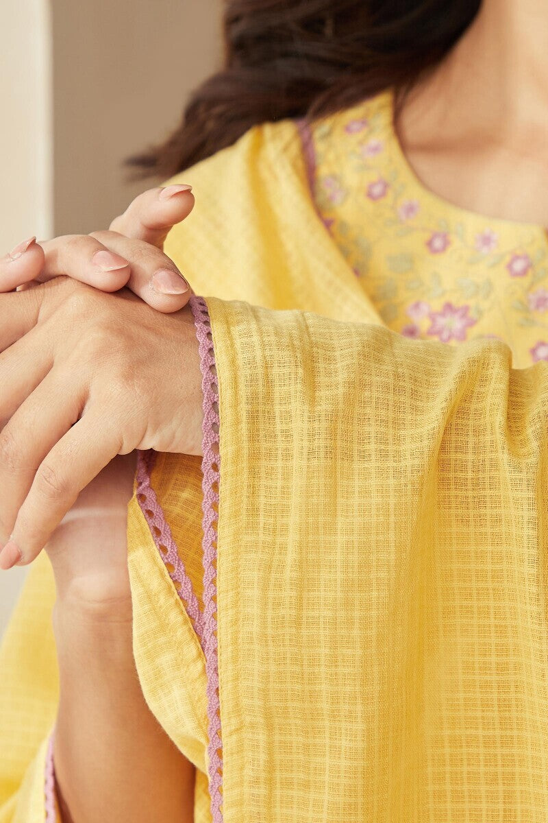 Roza Zoya Yellow Dupatta