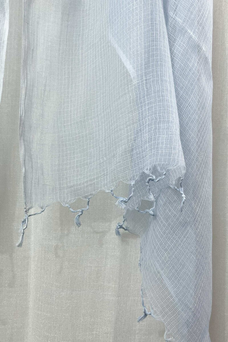 Light Blue Plain Dupatta