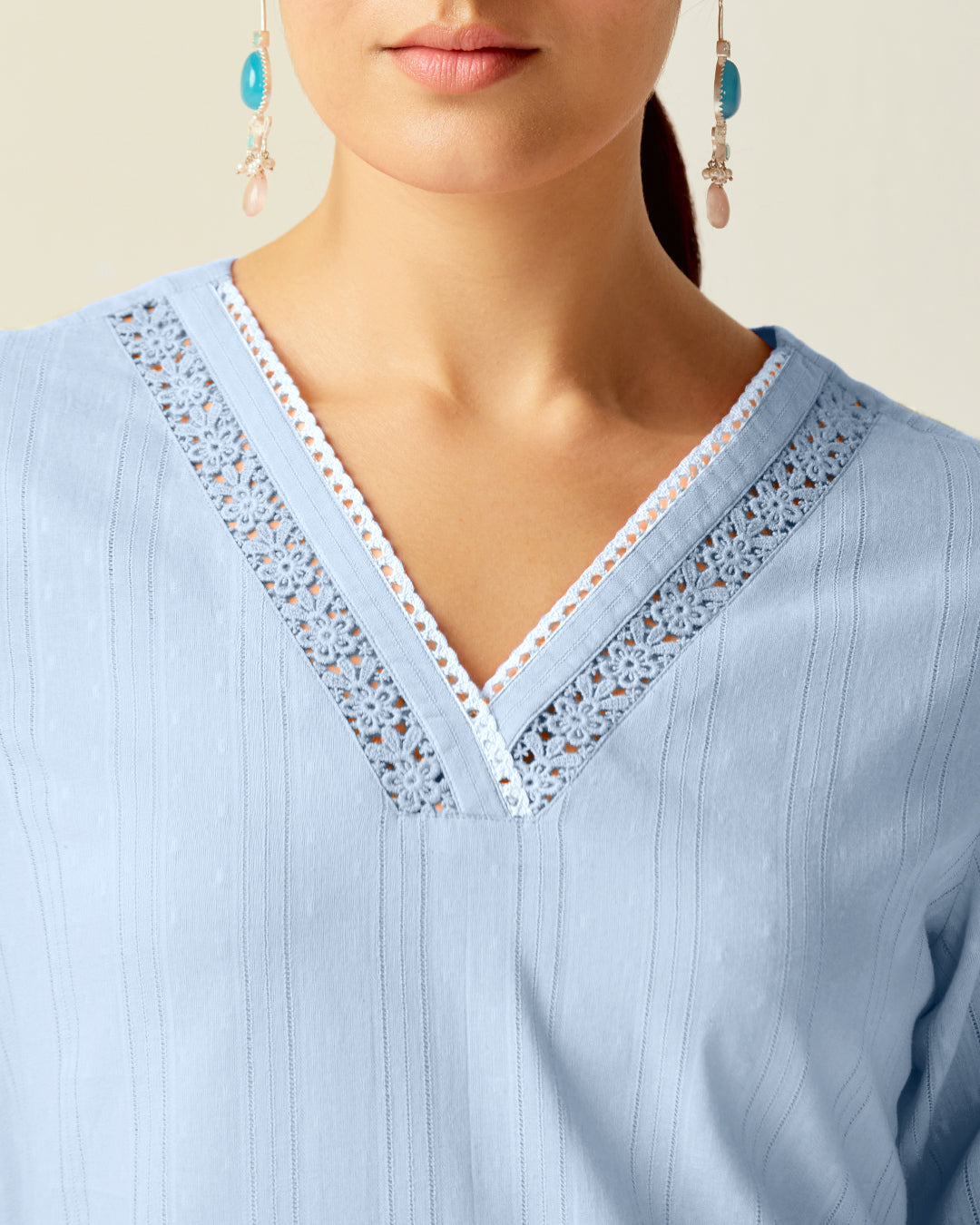 Roza Naaz Sky Blue Kurta