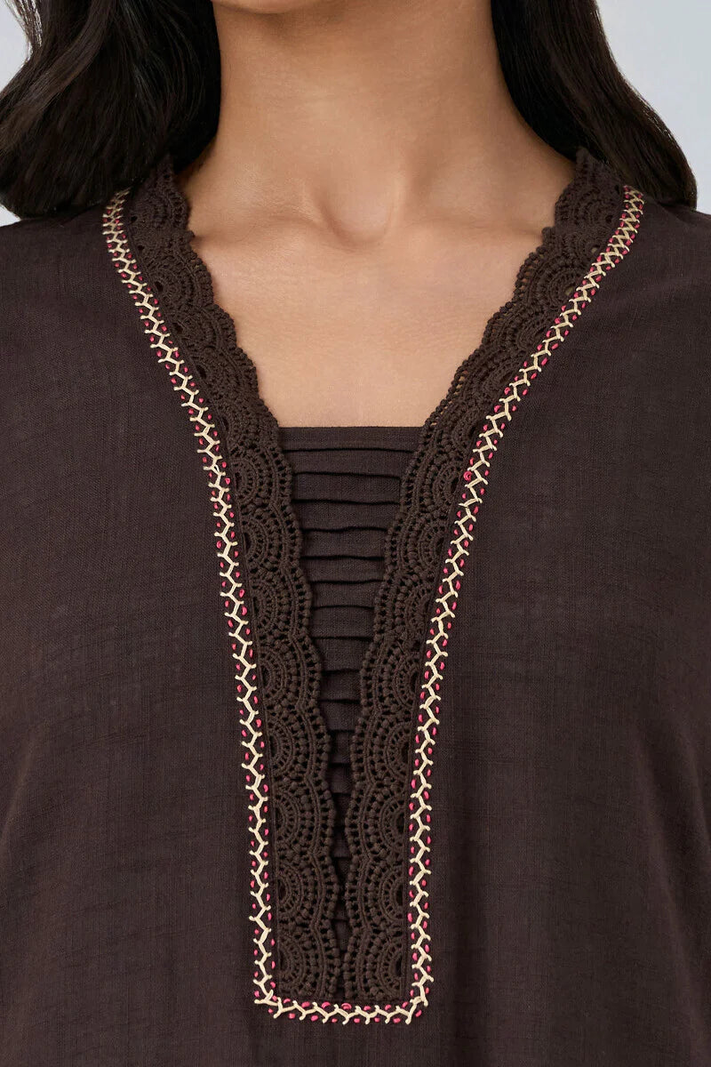 Surplus: Roza Mehnaz Brown Kurta