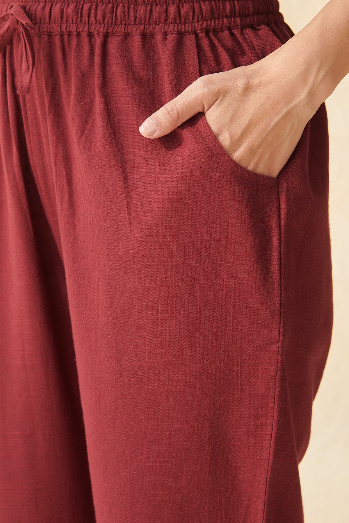 Roza Nadiya Maroon Narrow Pants