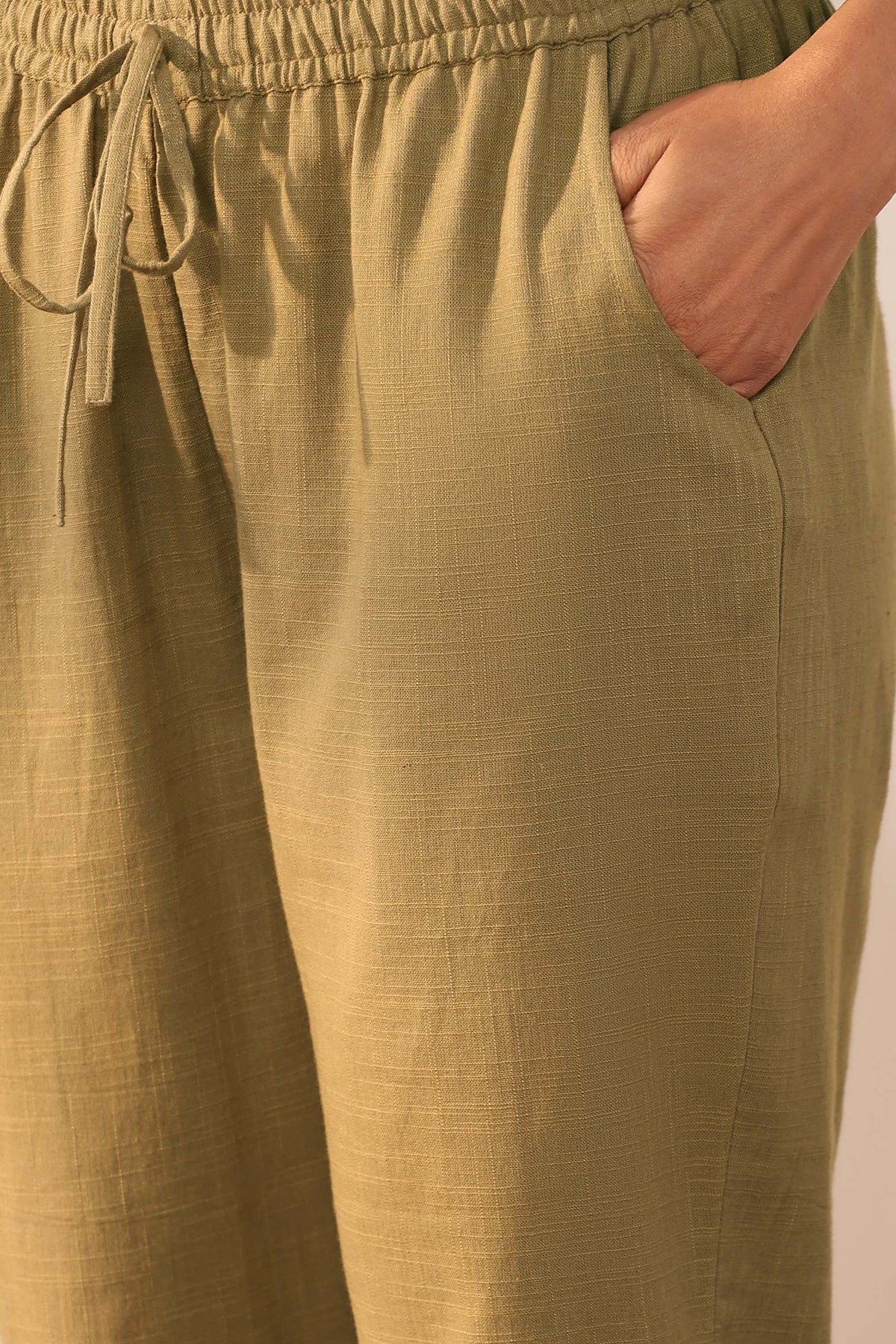 Roza Naaz Olive Green Narrow Pants