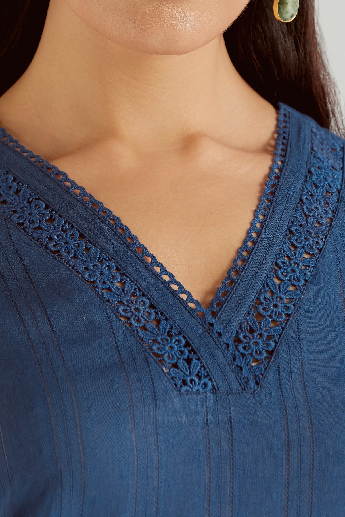 Roza Sehr Blue Kurta