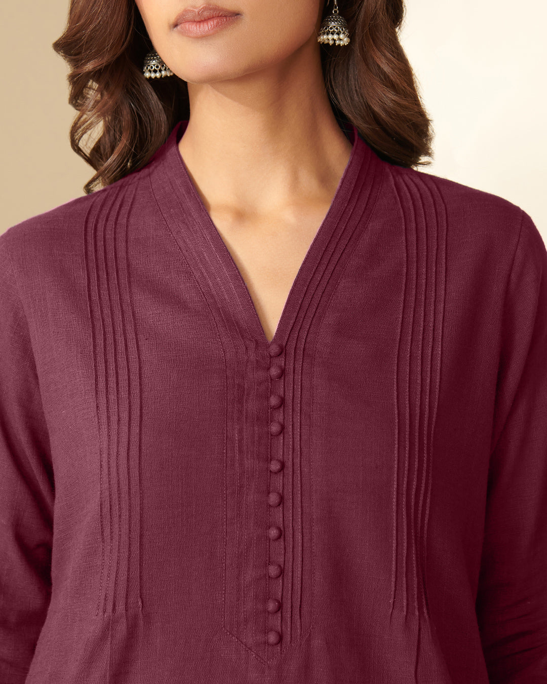 Roza Wahida Burgundy Kurta