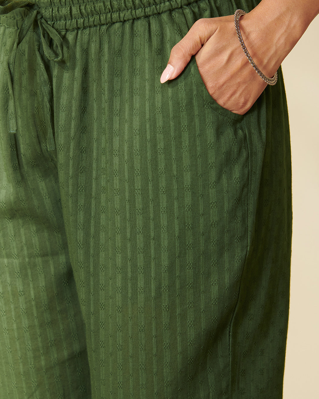 Roza Zunaira Forest Green Narrow Pants