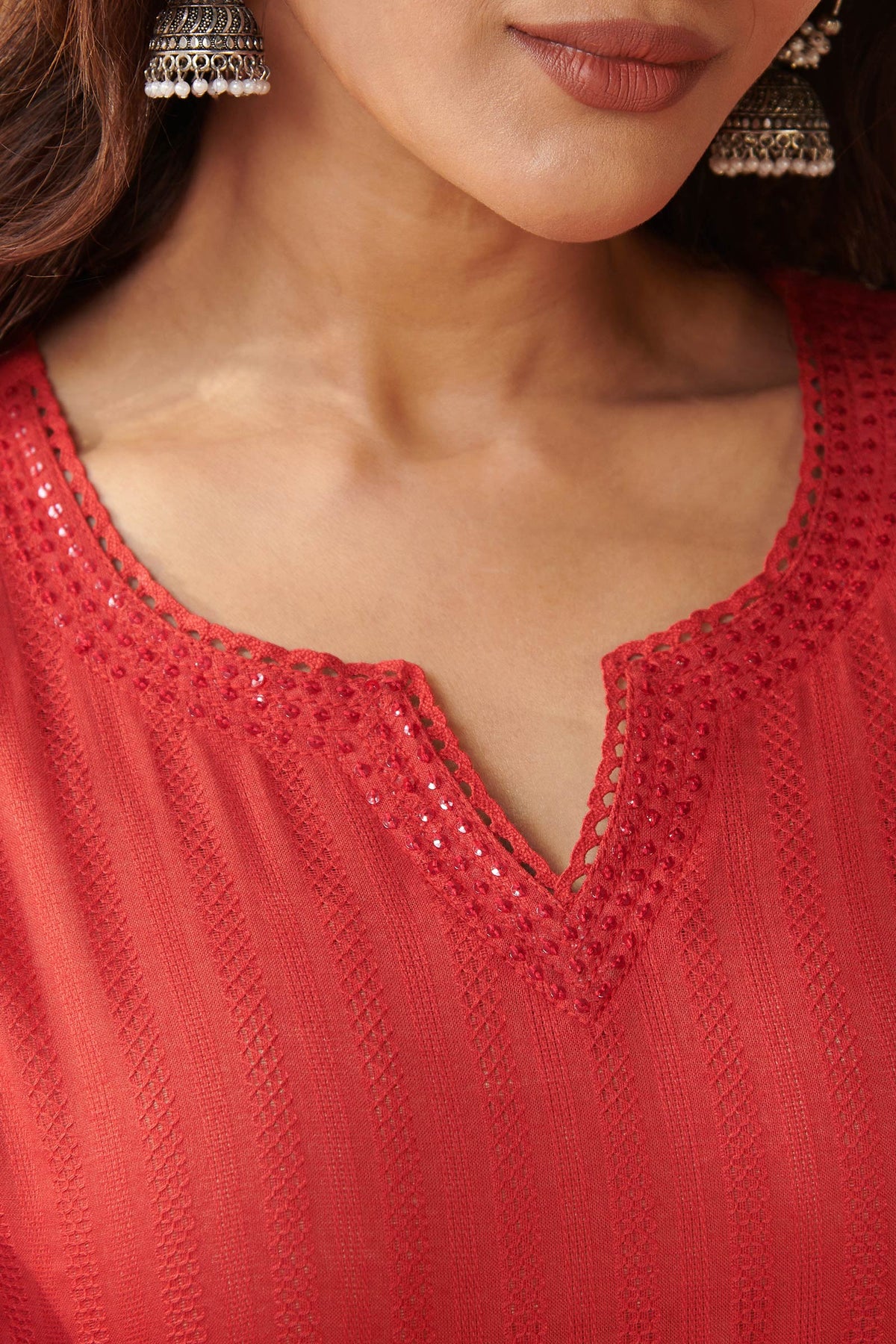 Roza Tara Brick Red Kurta