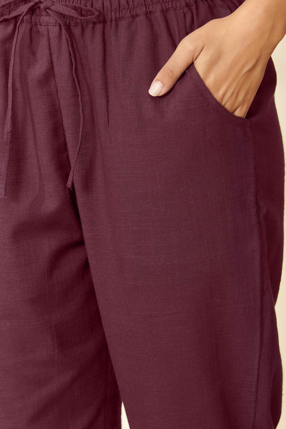Roza Wahida Burgundy Narrow Pants