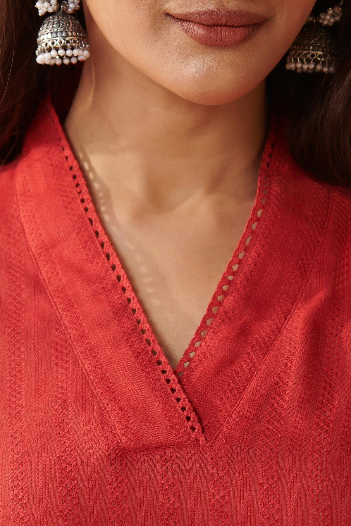 Roza Shabnam Brick Red Kurta