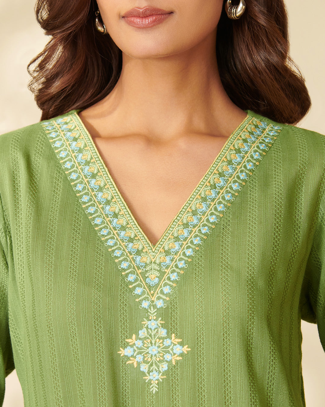 Mehraab Riya Jade Lime Kurta
