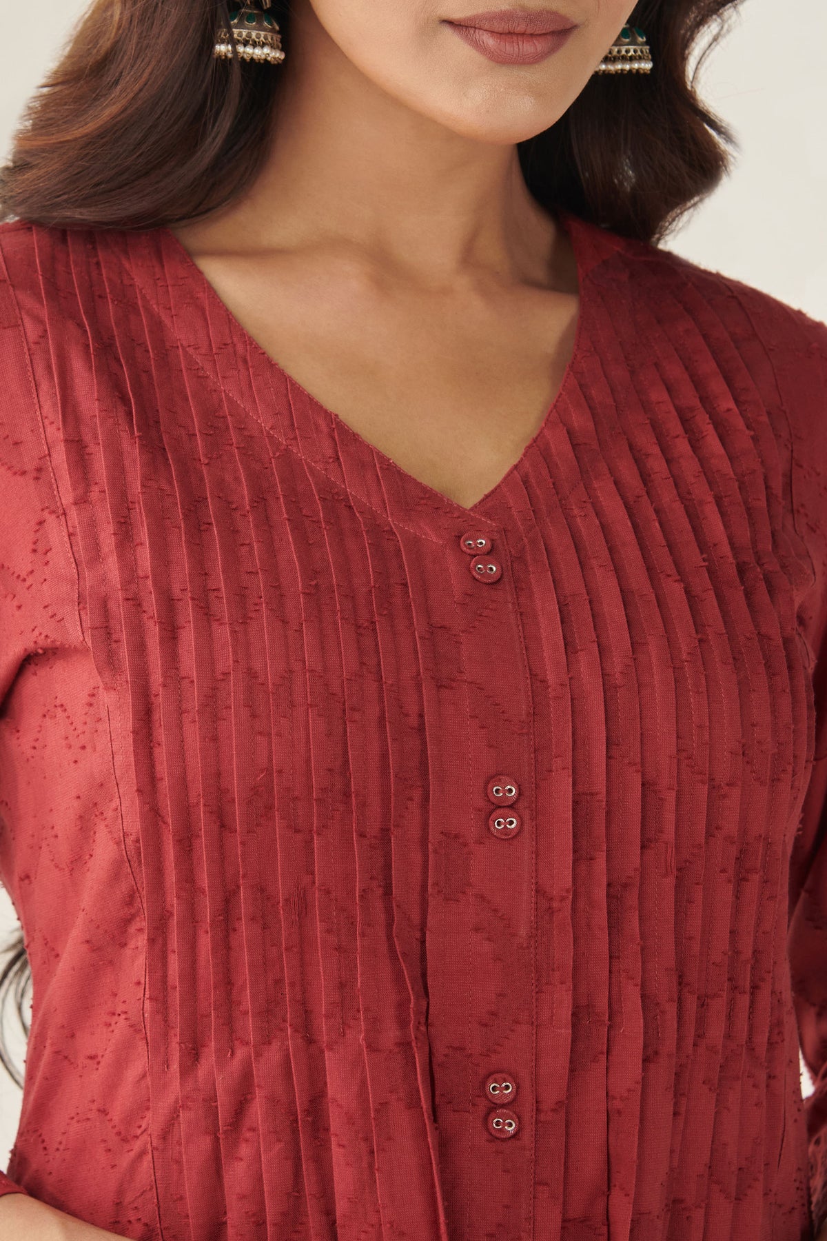 Roza Samrina Red Kurta