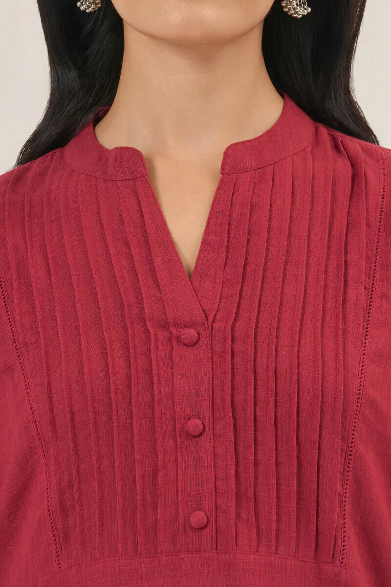 Surplus: Roza Nida Brick Red Kurta