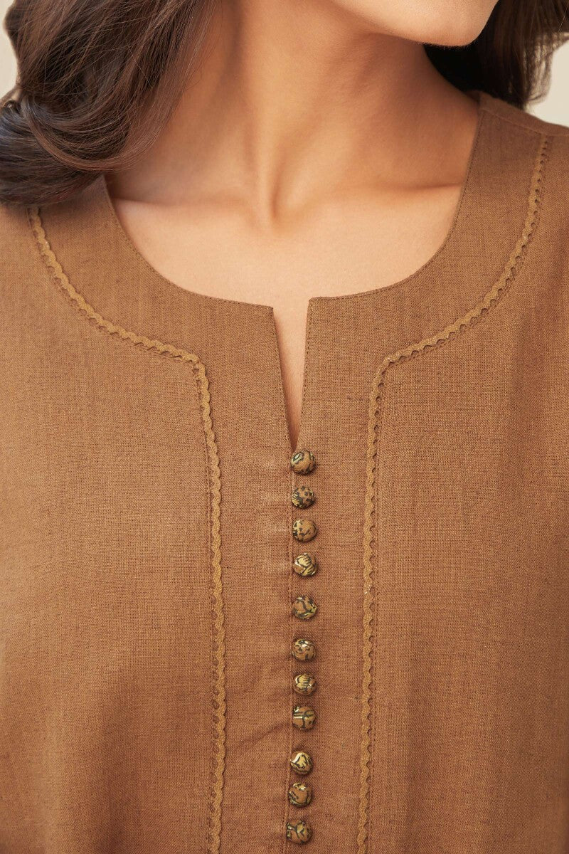 Roza Seher Brown Kurta