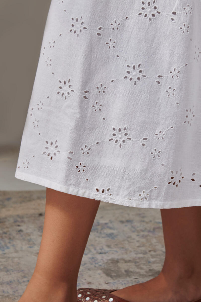 Raahat Maira White Schiffli Dress