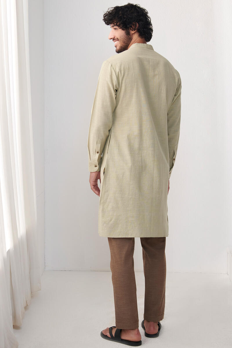 Zaid Green Handloom Kurta