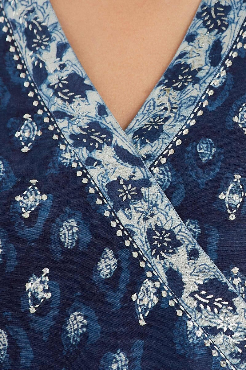 Gauhar Arya Indigo Chanderi Kurta
