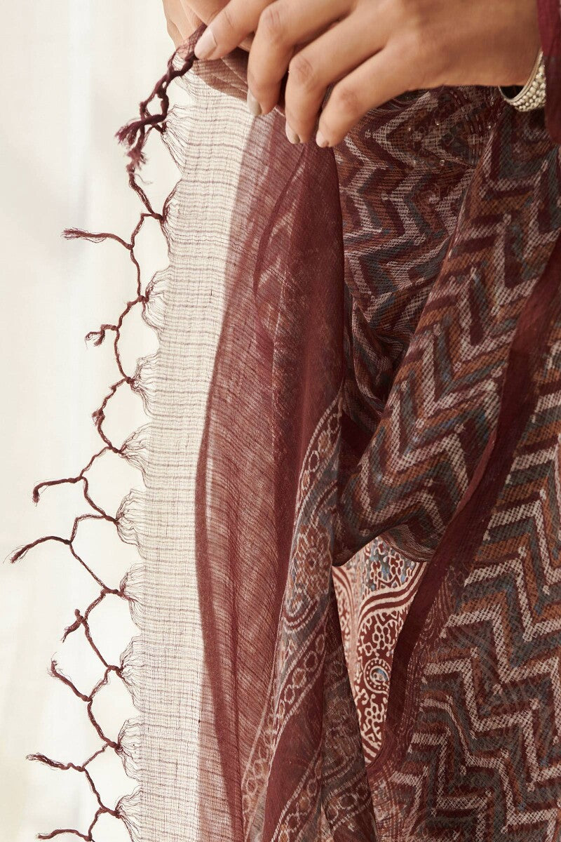 Zubeida Sareen Ajrak Kota Dupatta