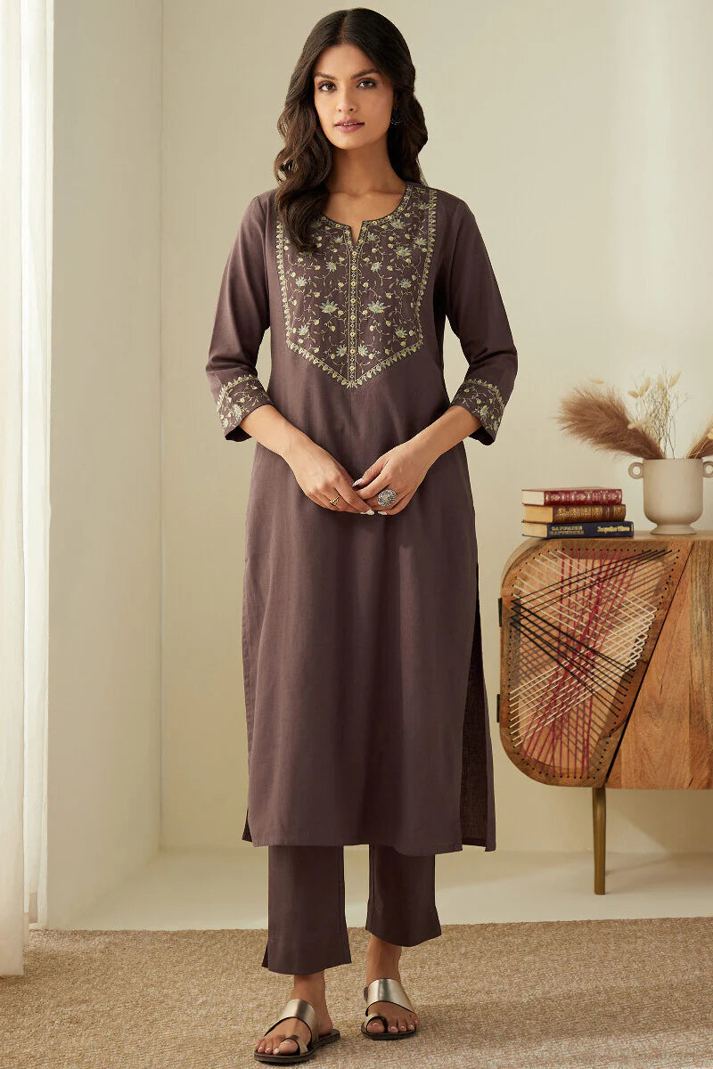 Roza Mahtab Brown Kurta