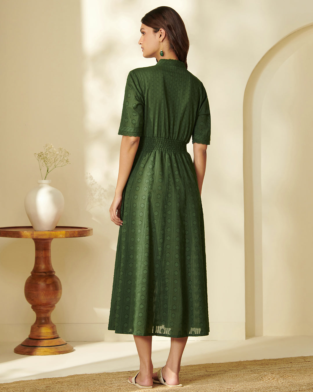 Roza Aaliya Forest Green Dress