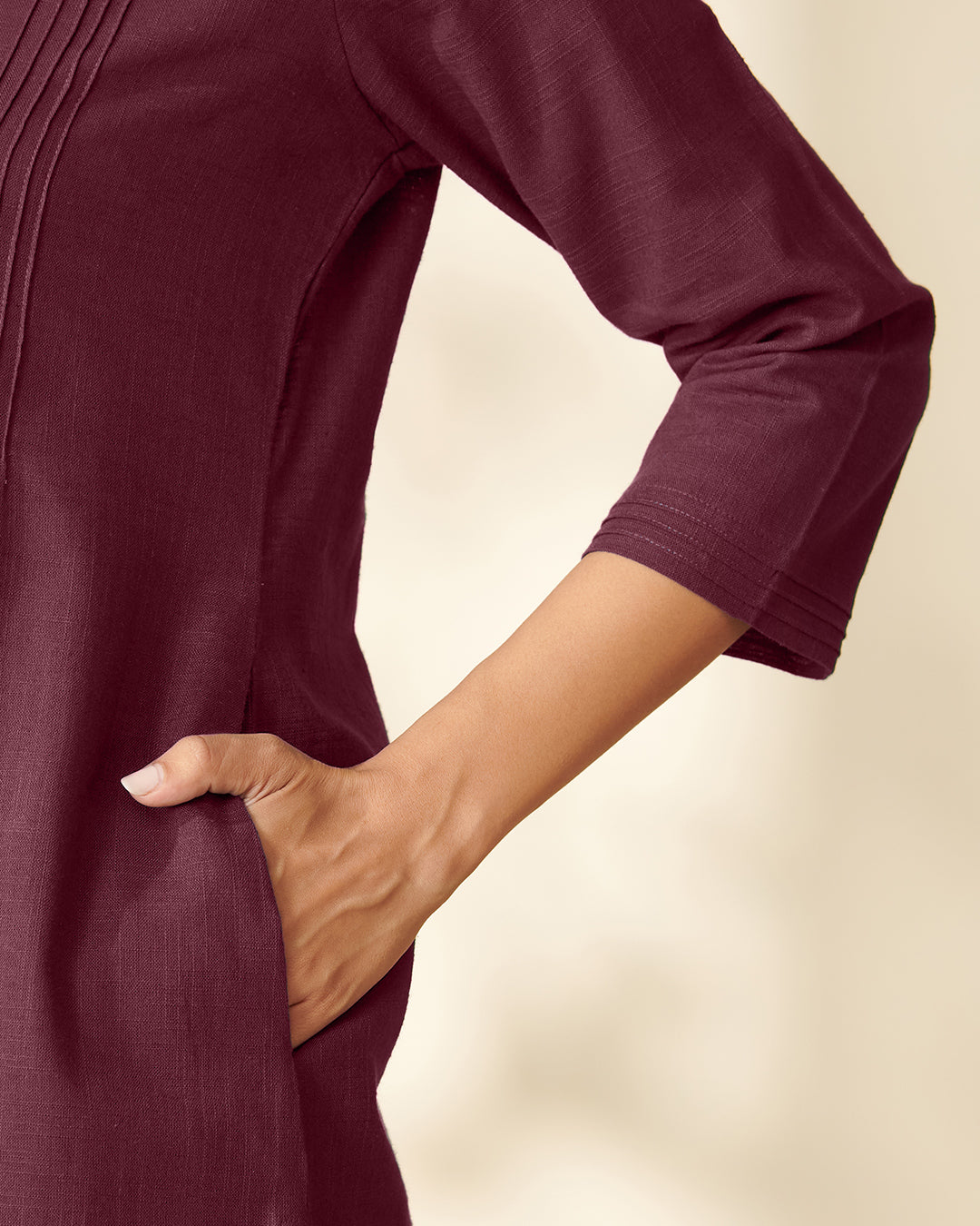 Roza Wahida Burgundy Kurta