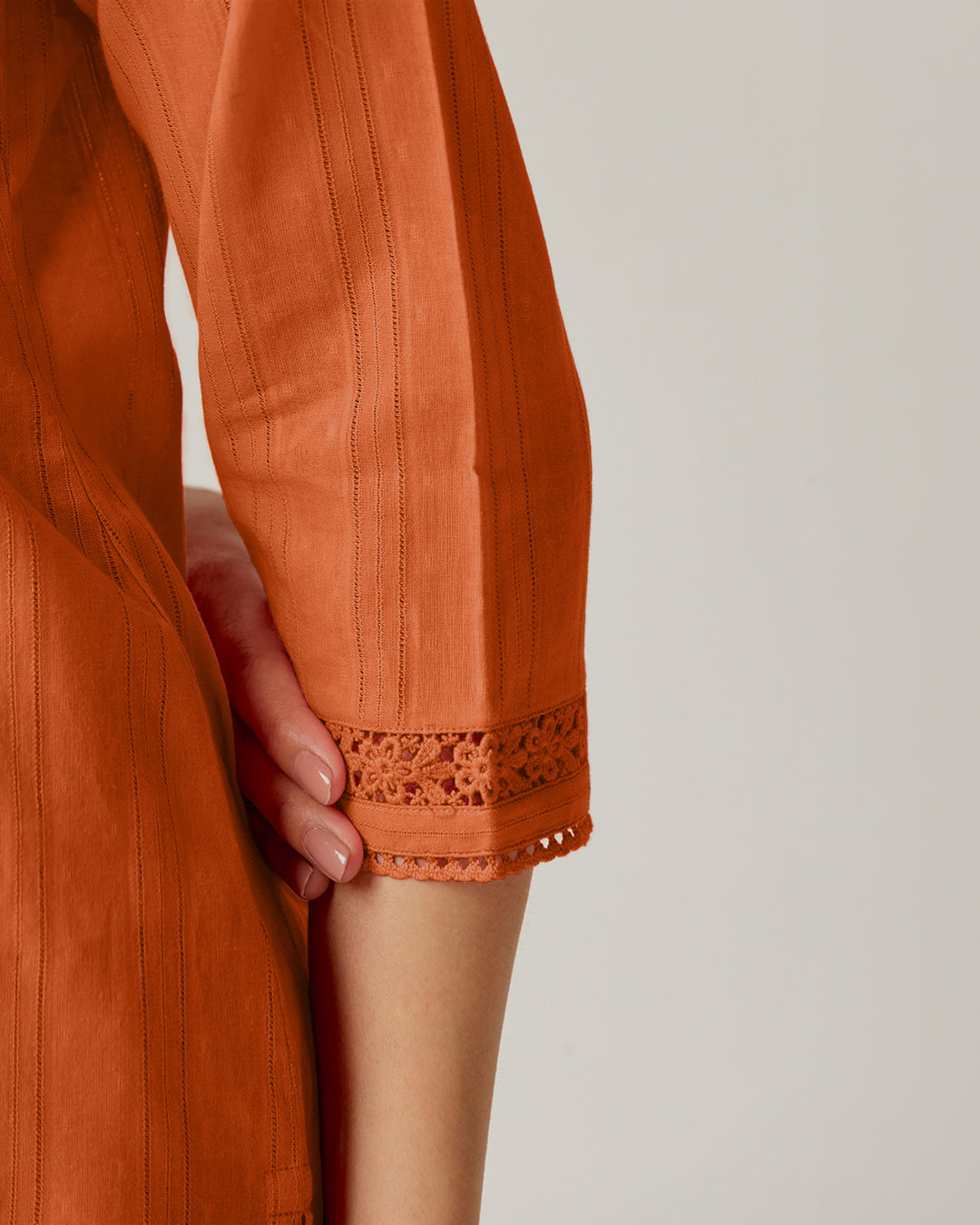 Roza Farhat Rust Orange Kurta